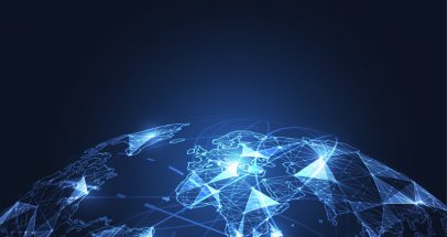 Global network connection. World map point and line composition concept of global business. Vector Illustration